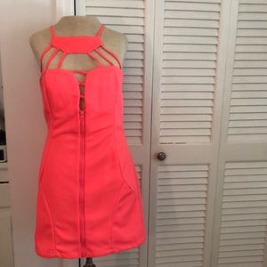 Hot pink mini dress